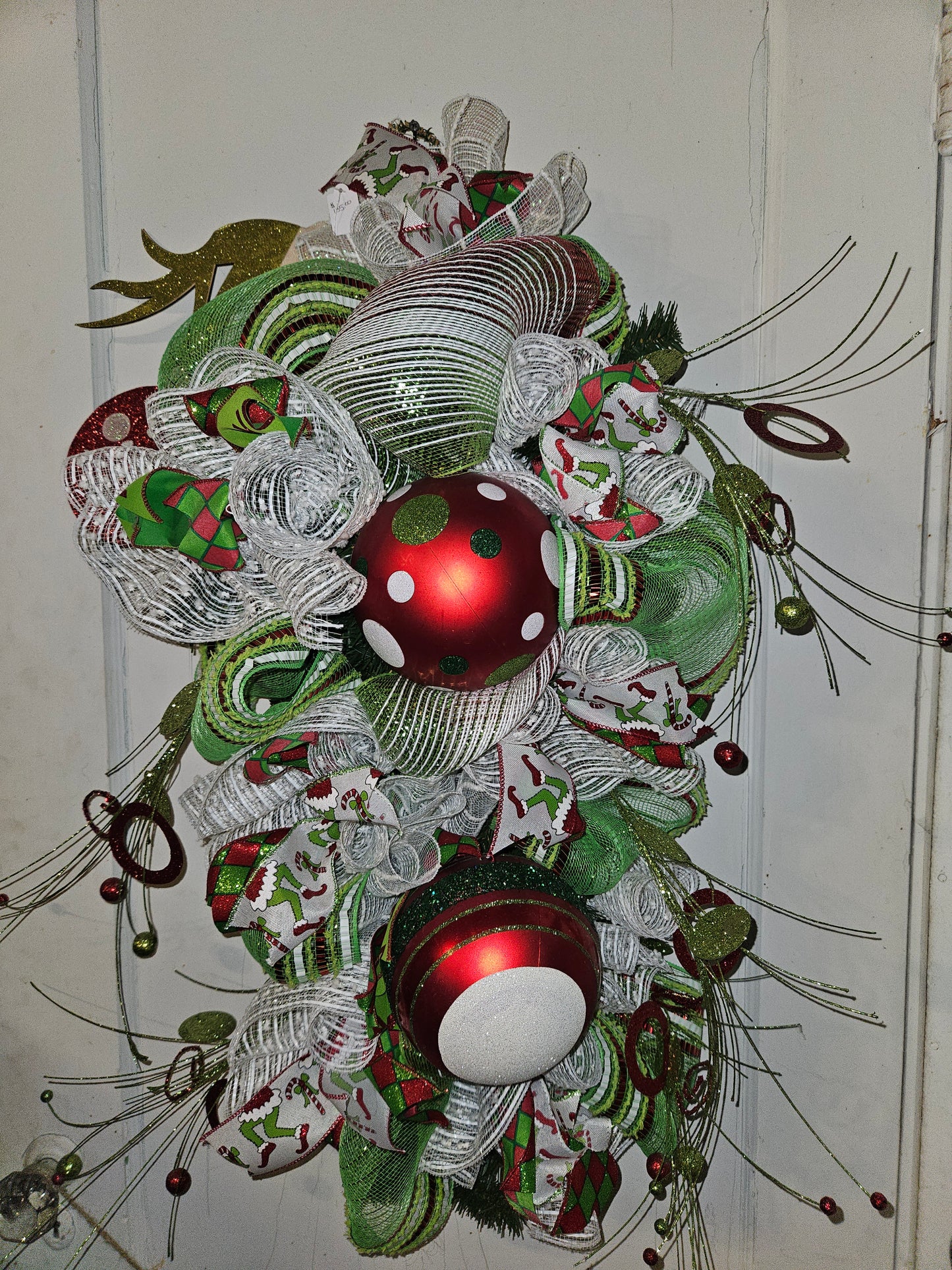 Green Monster Tear Drop Wreath