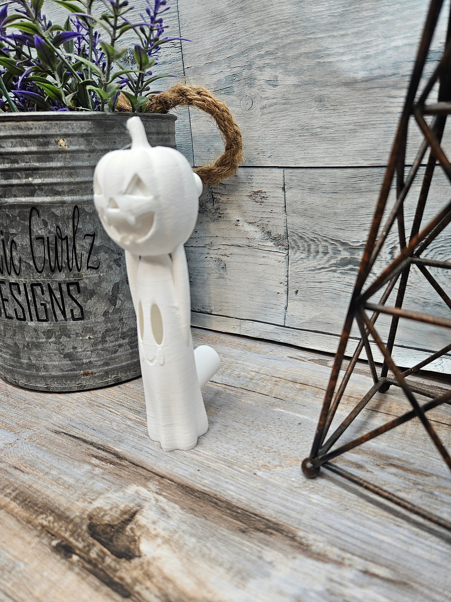 Ghost with Pumpkin Handle
