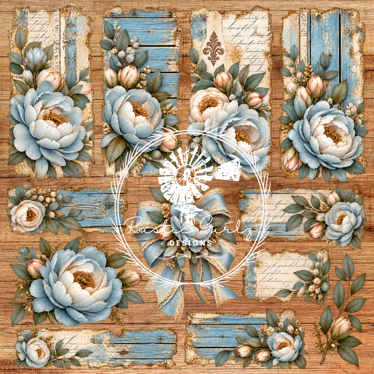 Blue Vintage Patchwork 2