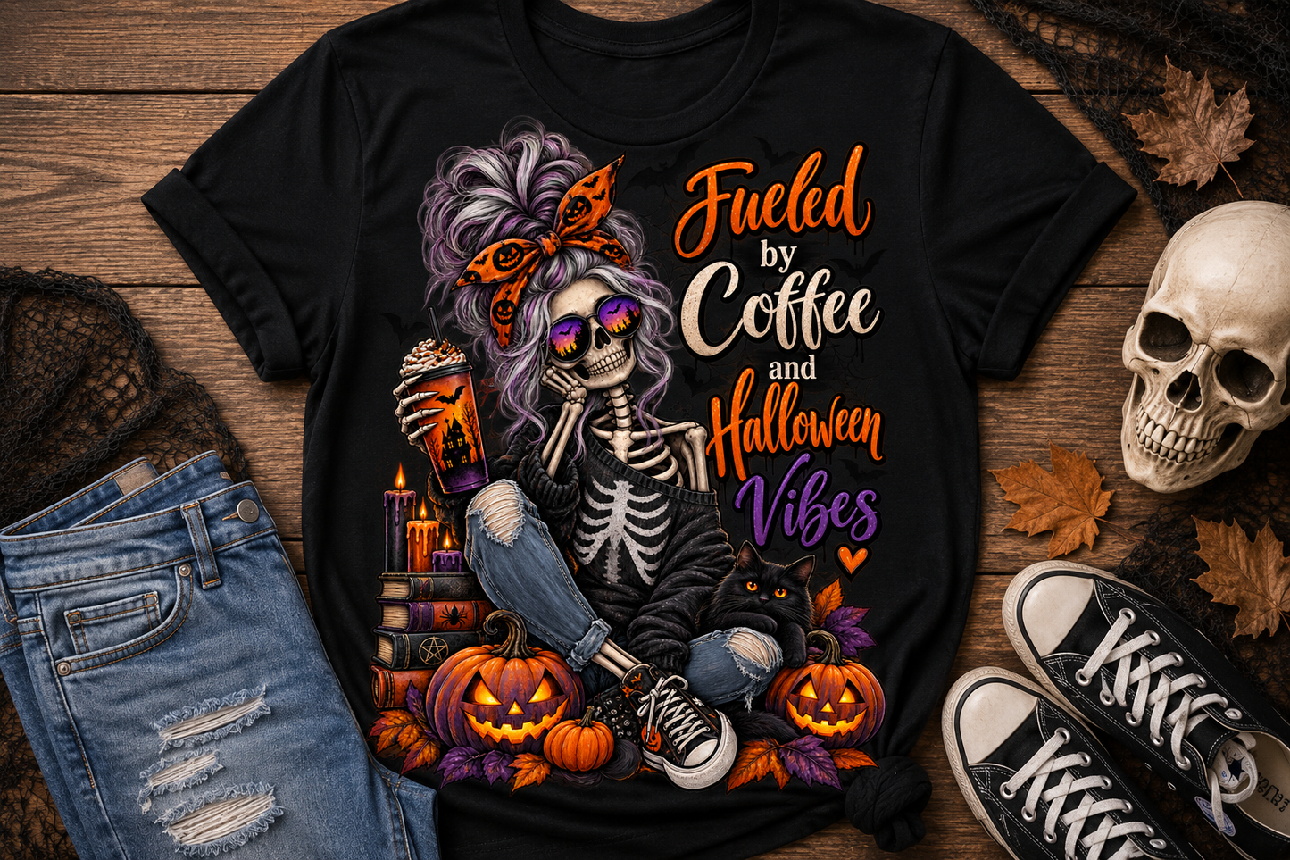Fueled by Coffee Halloween shirt