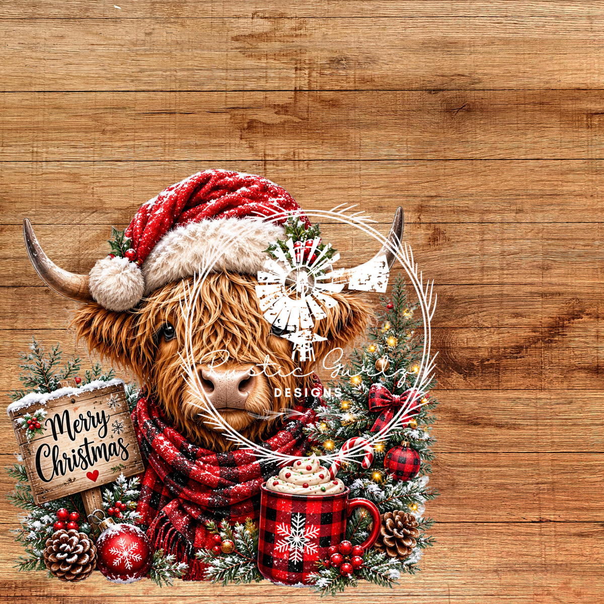 Highland Cow Merry Christmas