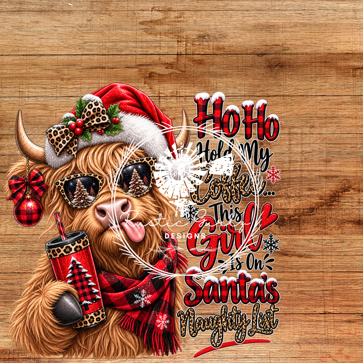 Ho Ho Hold my Coffee Highland Cow Christmas