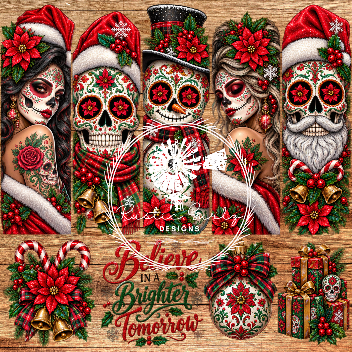 5 Image Sugar Skull XMAS