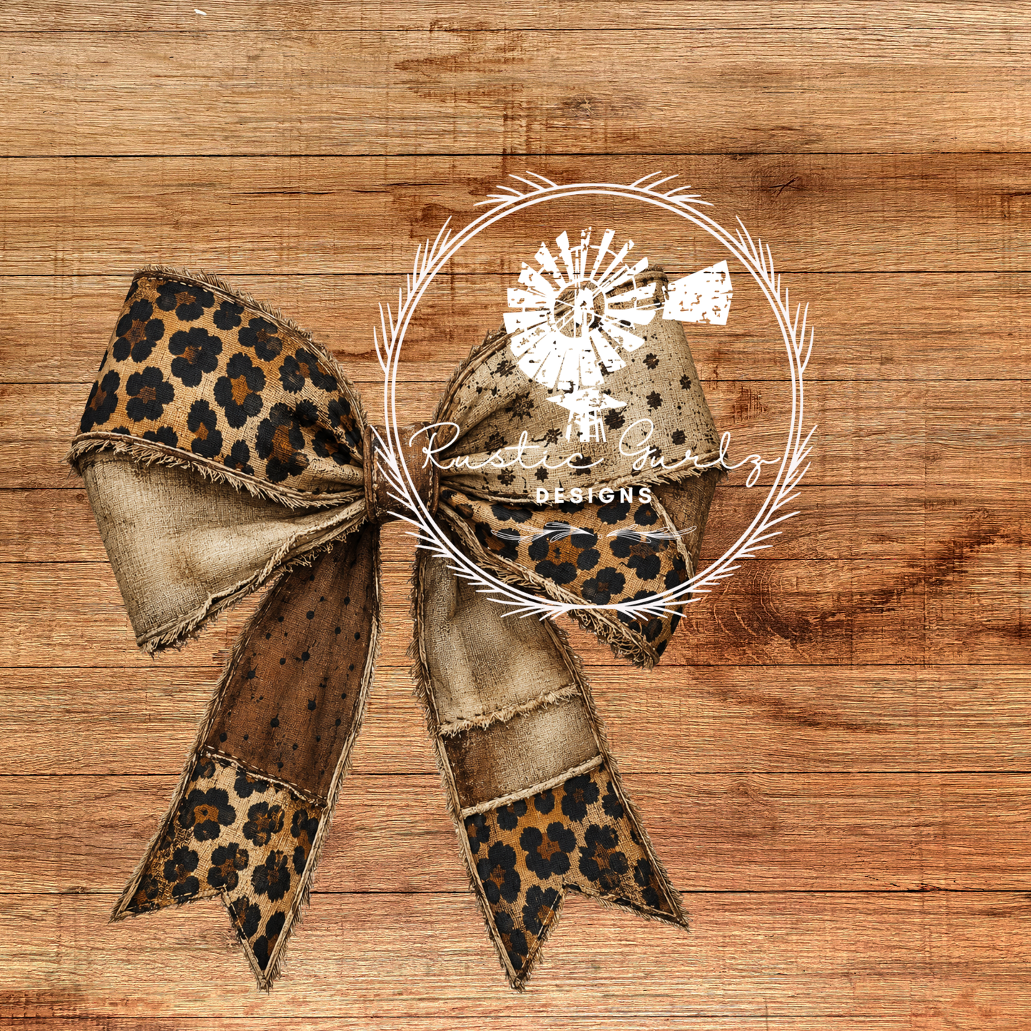 Leopard and Khaki Bow