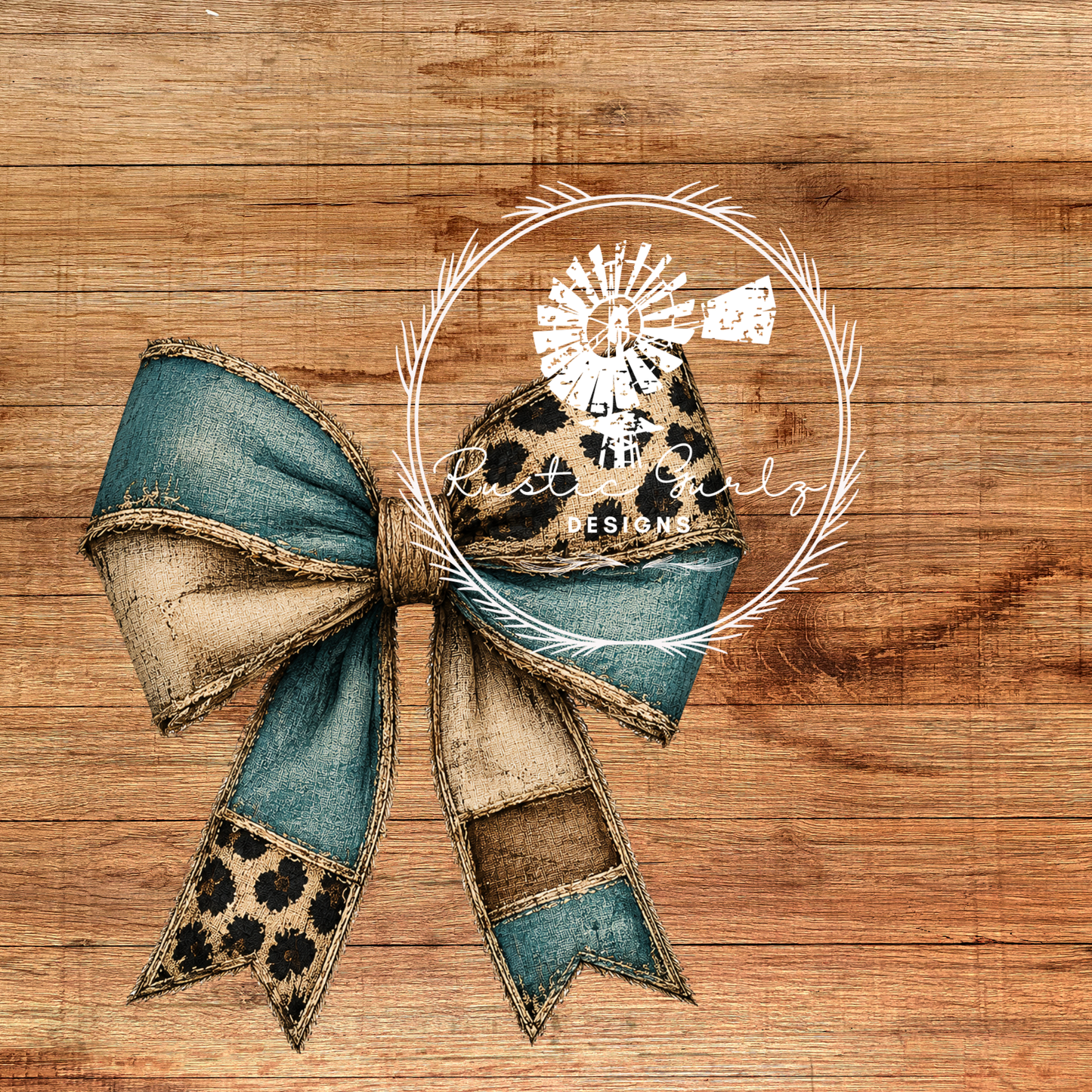 Leopard and Teal Bow