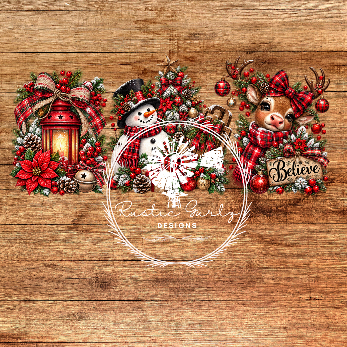 Libby Lantern Snowman Reindeer Wrap