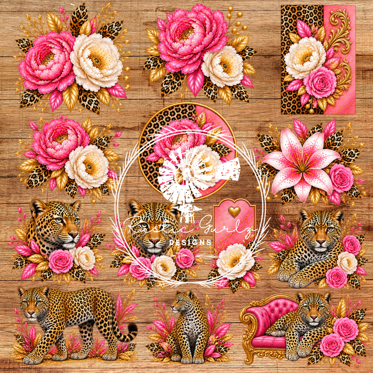 Pink and Creme Leopard