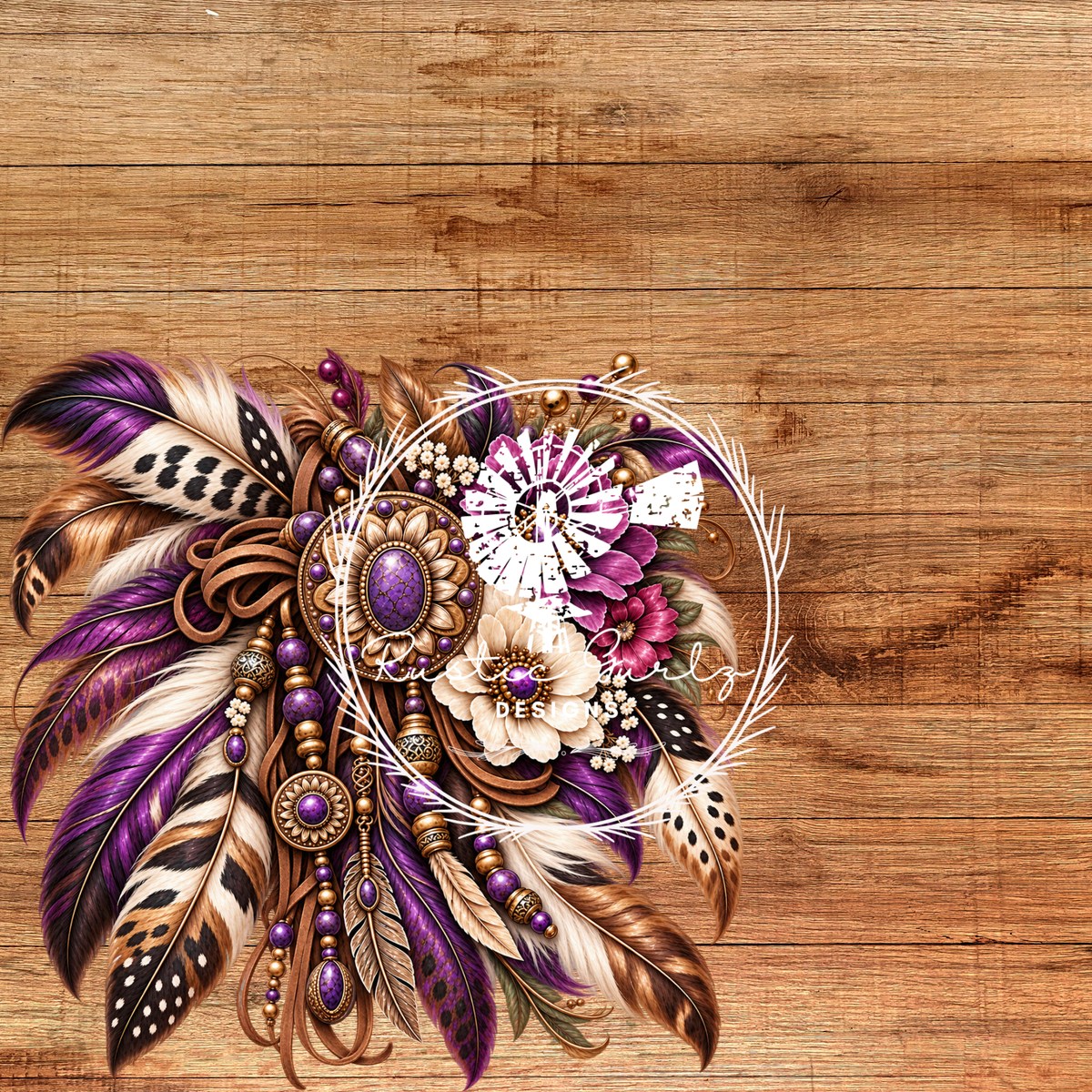 Purple/Black Feather