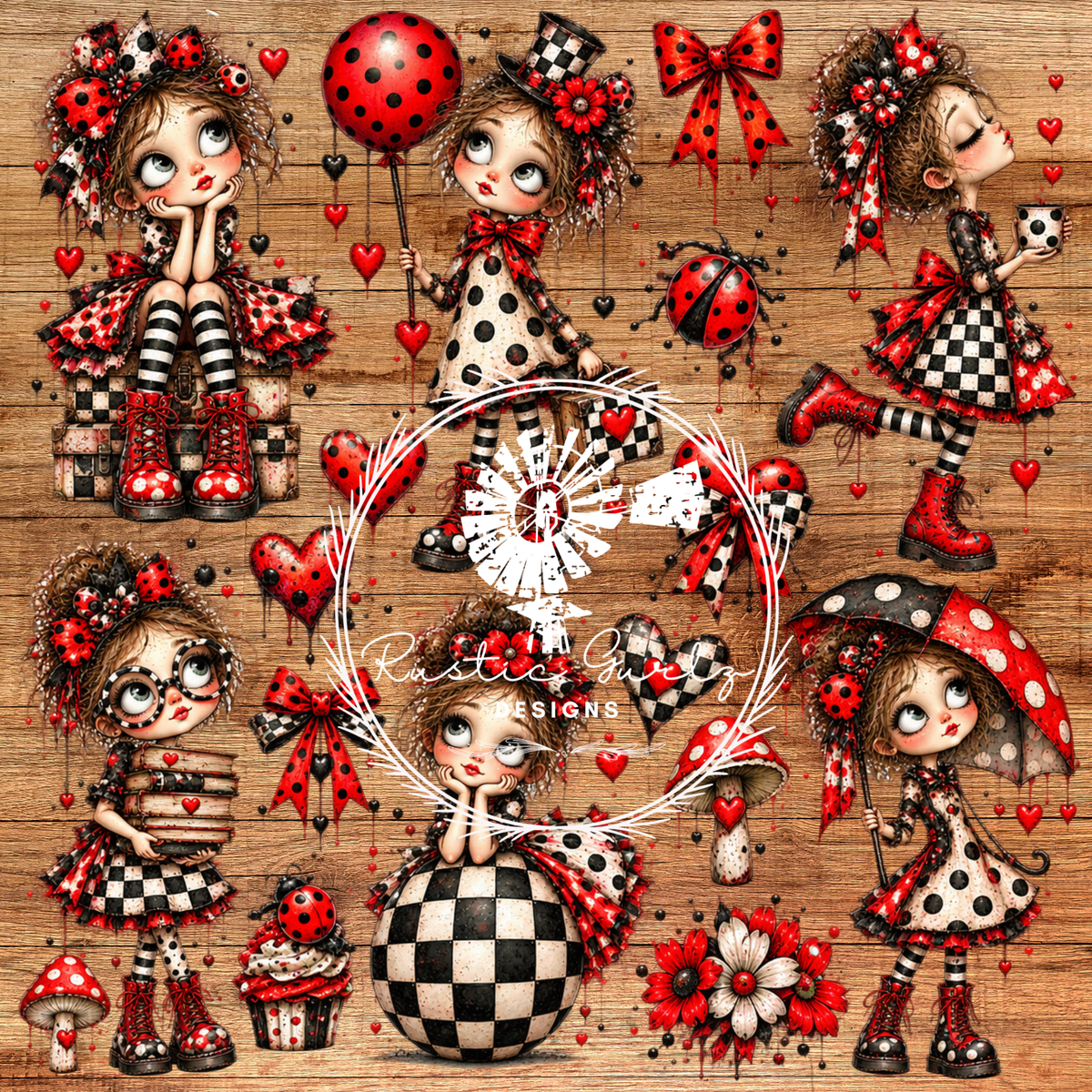Red and Black checked Gothic Girl