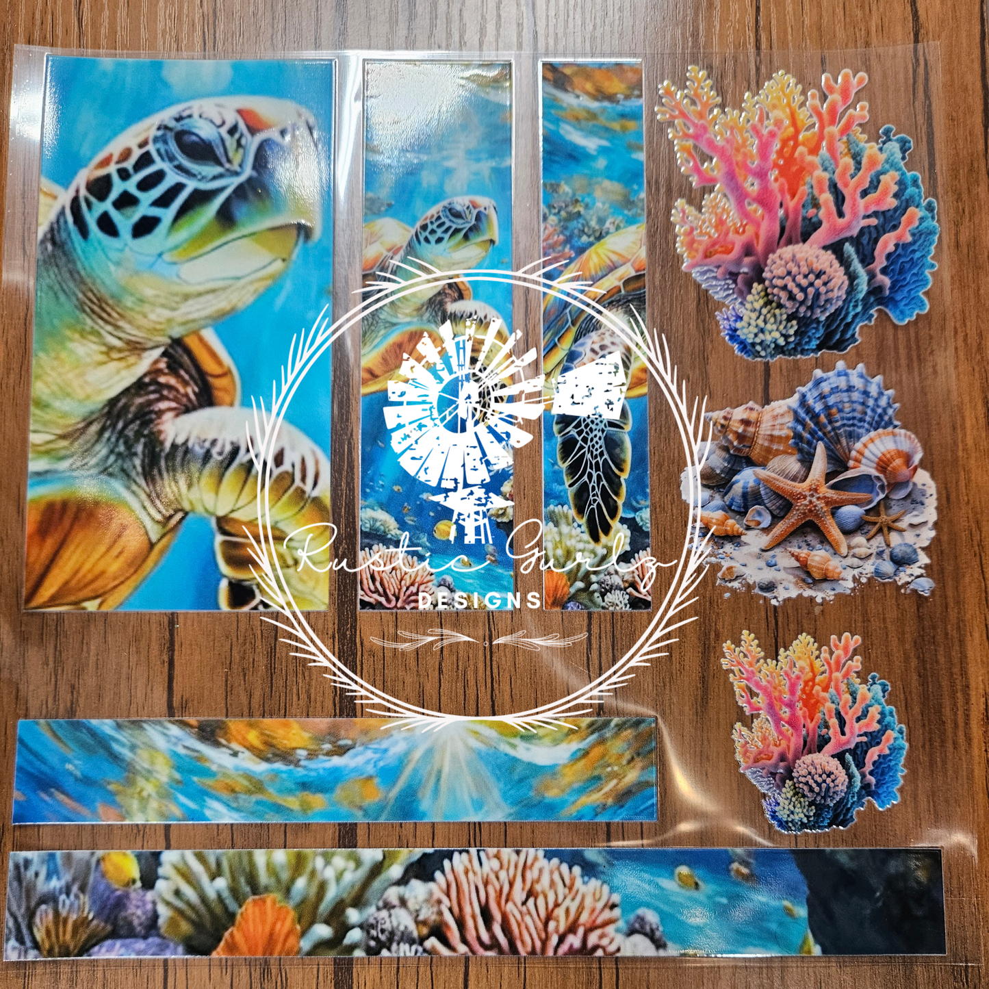 Sea Turtle With Coral Element Sheet
