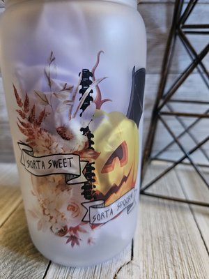 Sorta Sweet Sorta Spooky Glass Can