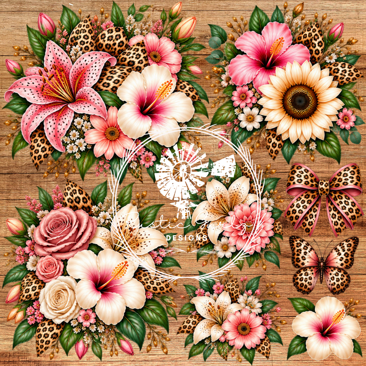 Spring Leopard Print Bundle Flowers