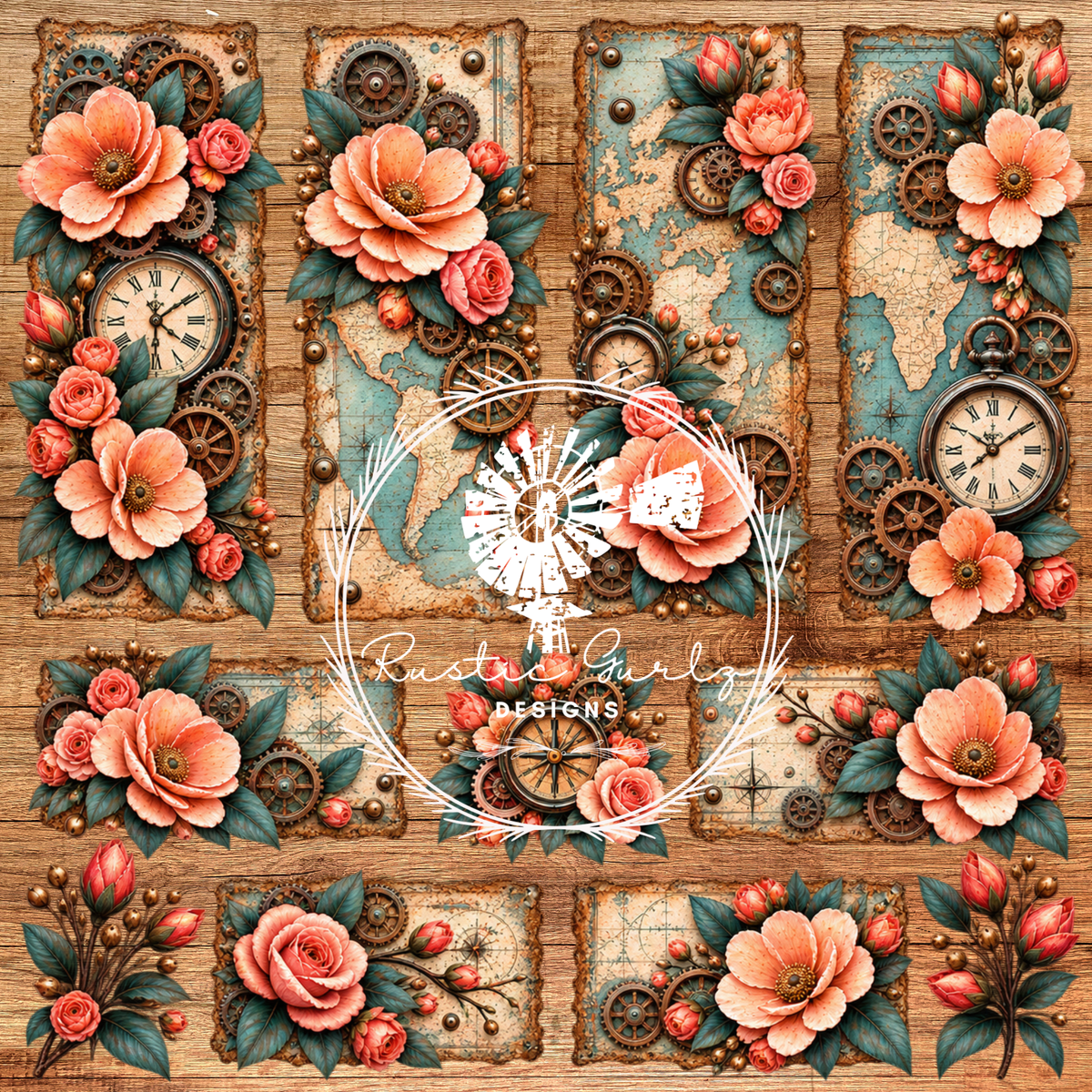 Steampunk Map Patchwork