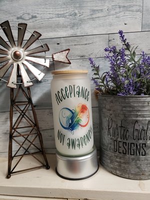 Acceptance Not Awareness Glass Can