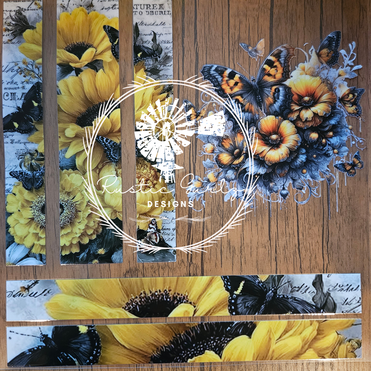 Yellow Flowers with butterflies Element Sheet