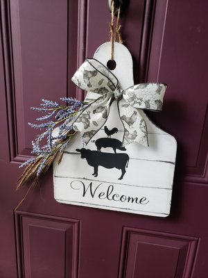 Cow Tag Door Hanger