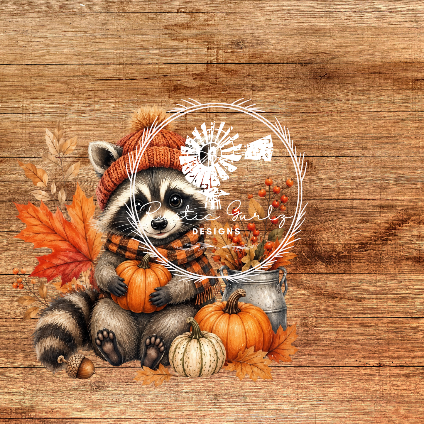 Fall Raccoon Decal