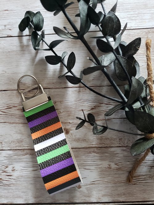 Halloween Striped Key Fob