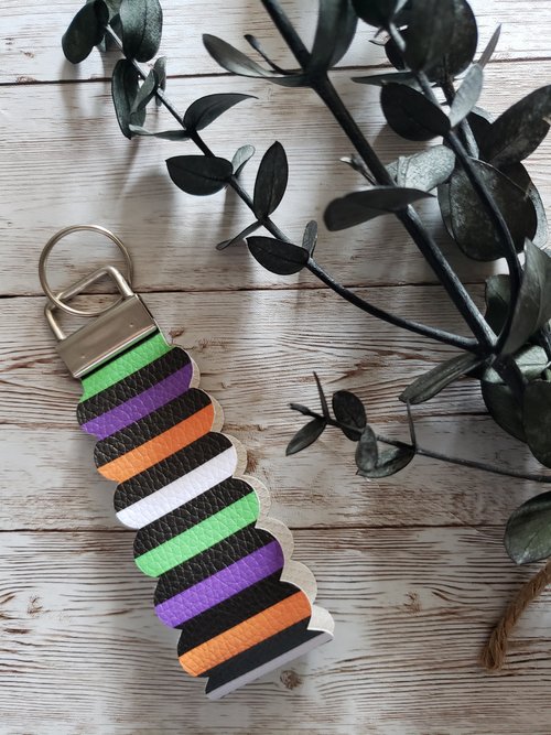 Halloween Striped Key Fob