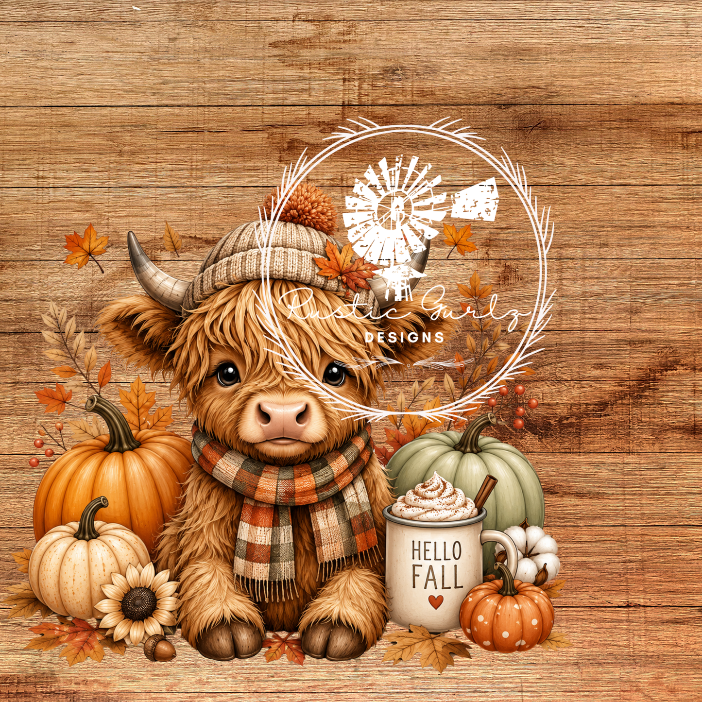 Hello Fall Highland Cow