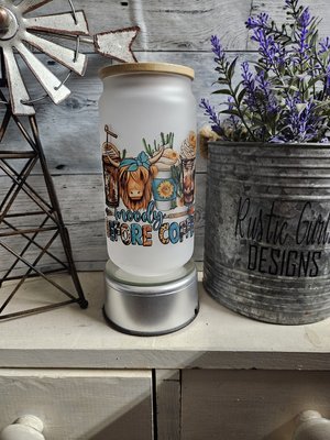 Moody Before Coffee Glass Can