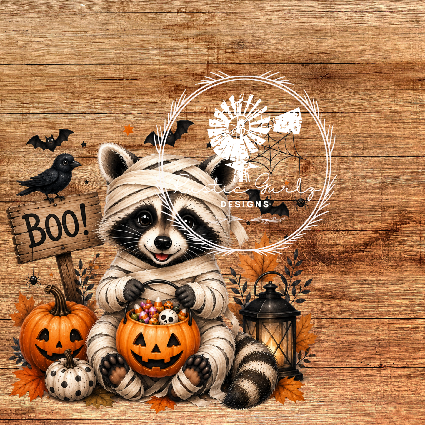 Mummy Raccoon decal