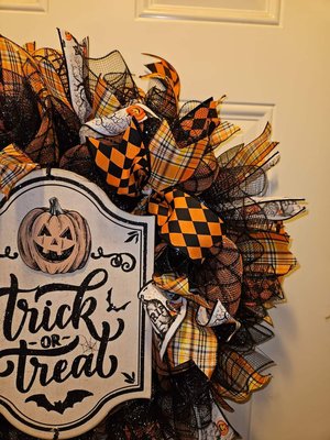 Trick Or Treat Mesh Wreath