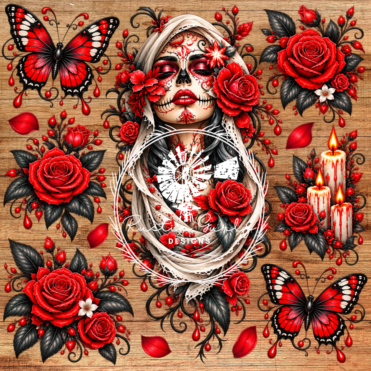 1 Red Sugar Skull
