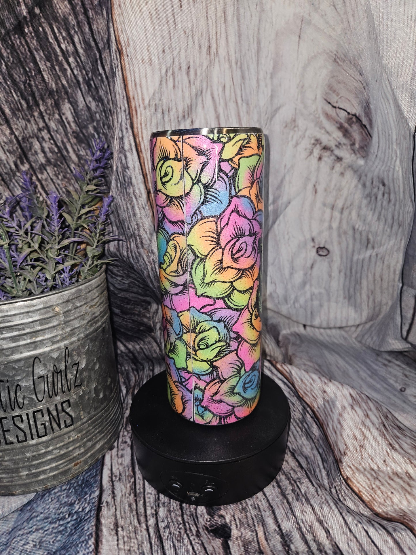 Skull and Rainbow roses