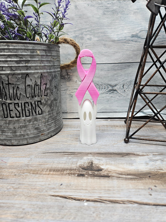Ghost with Pink Ribbon Handle