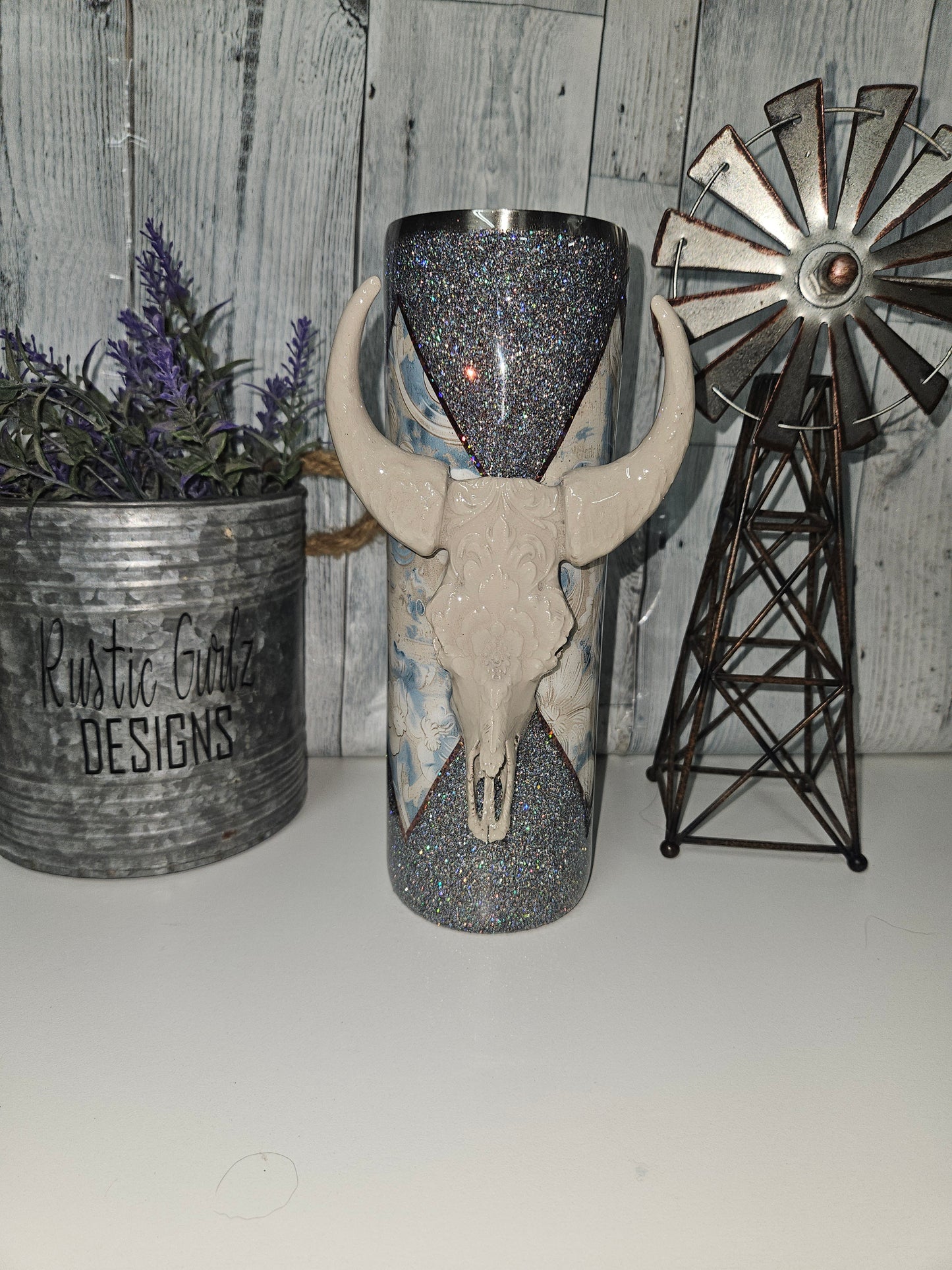30oz Embossed Bull Skull