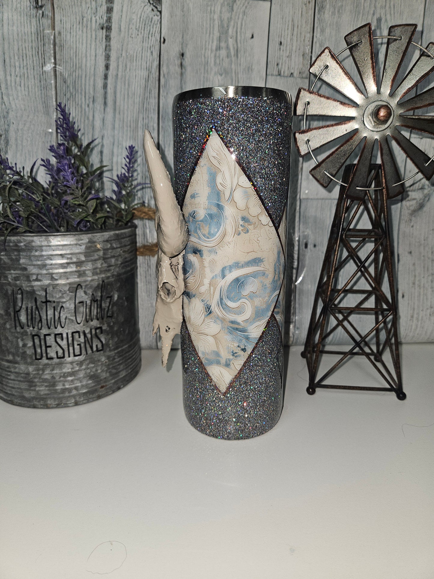 30oz Embossed Bull Skull