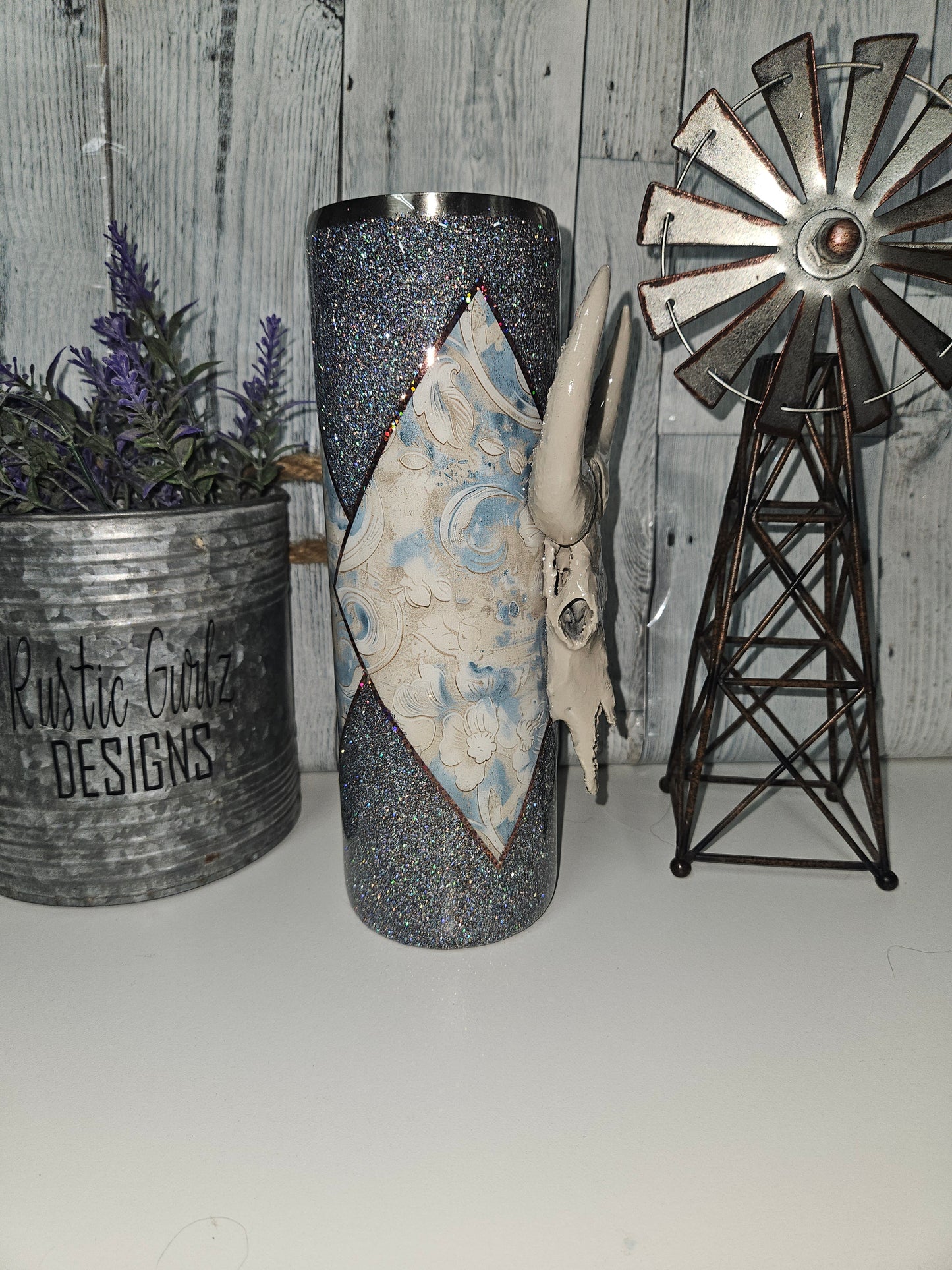 30oz Embossed Bull Skull