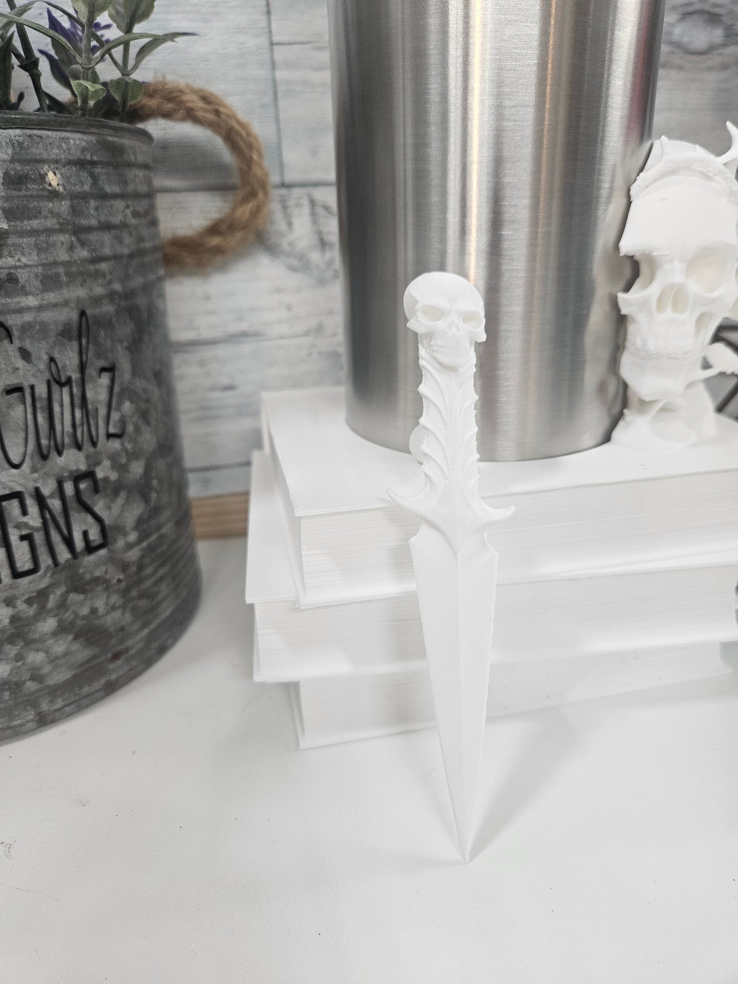 Bookstack with Skull