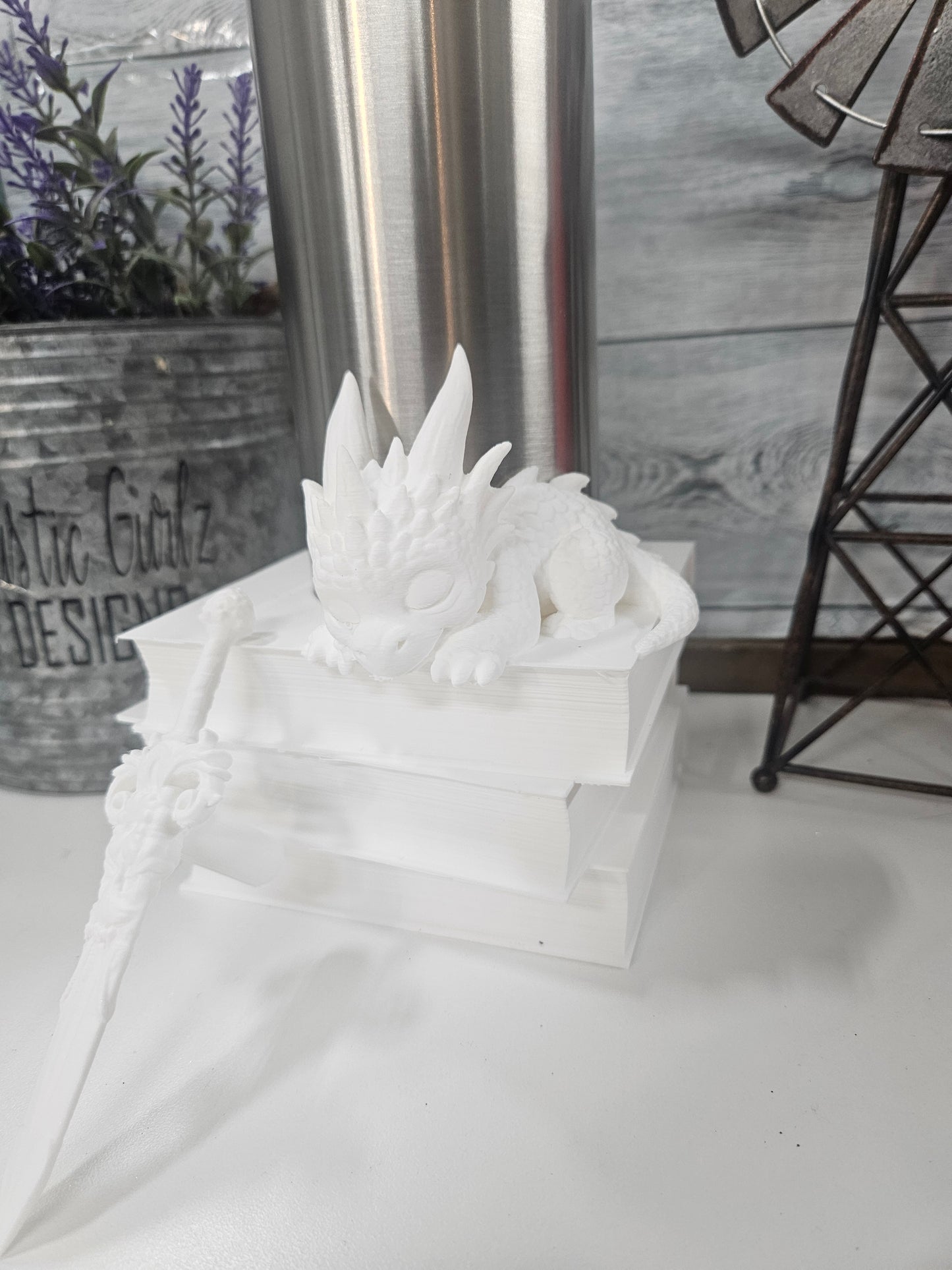 Bookstack with Sleeping Dragon