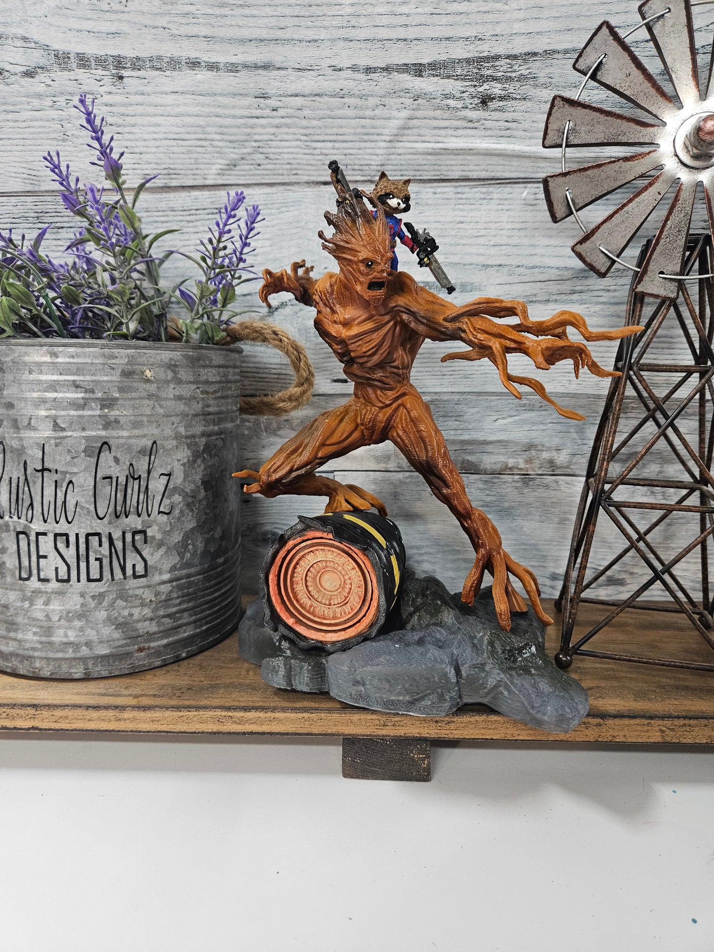 Groot and Rocket Statue