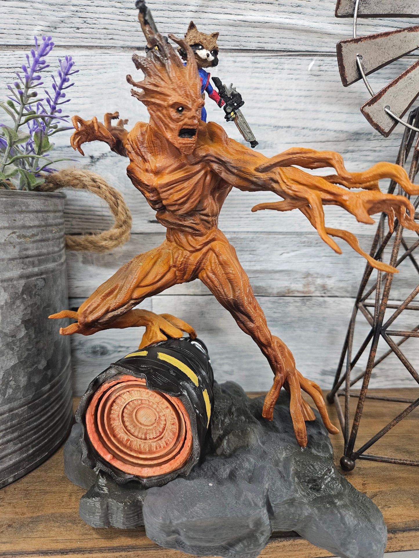 Groot and Rocket Statue