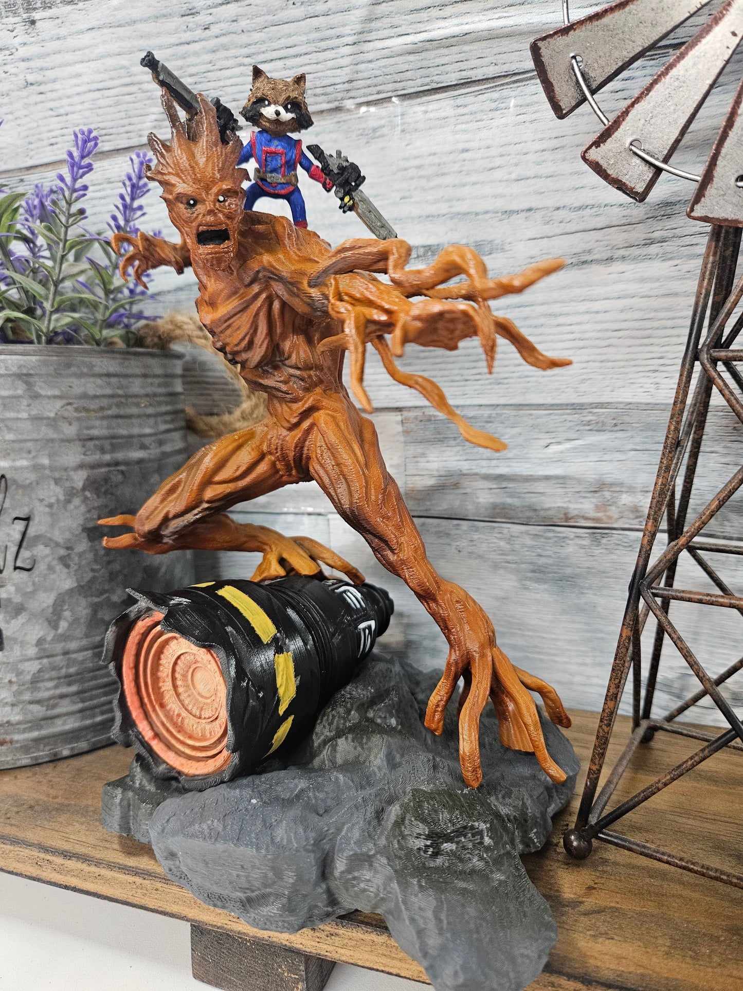 Groot and Rocket Statue