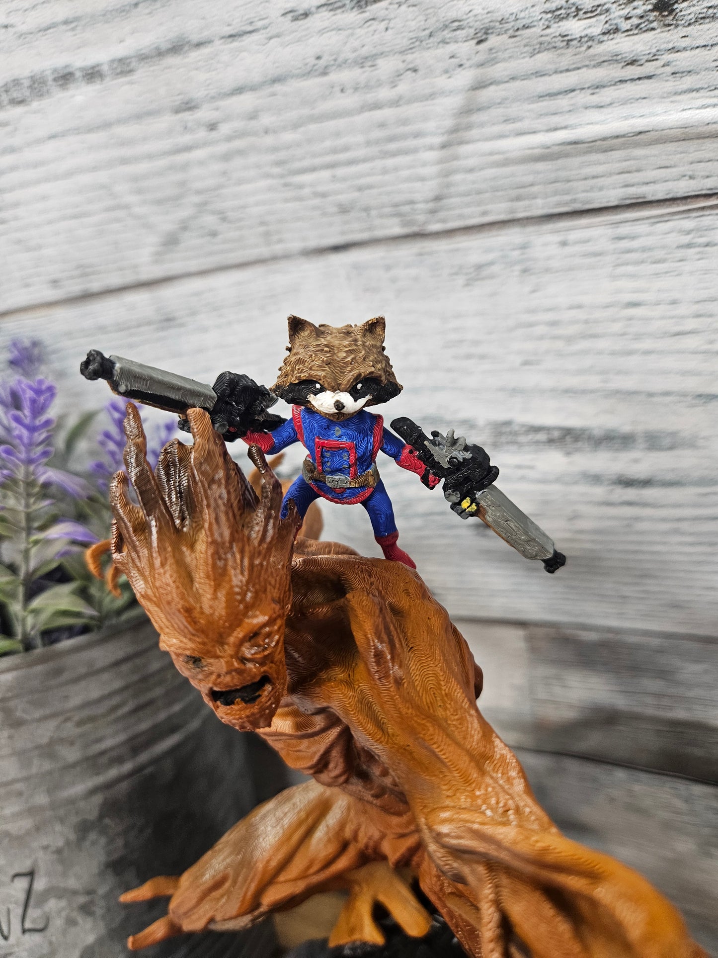 Groot and Rocket Statue