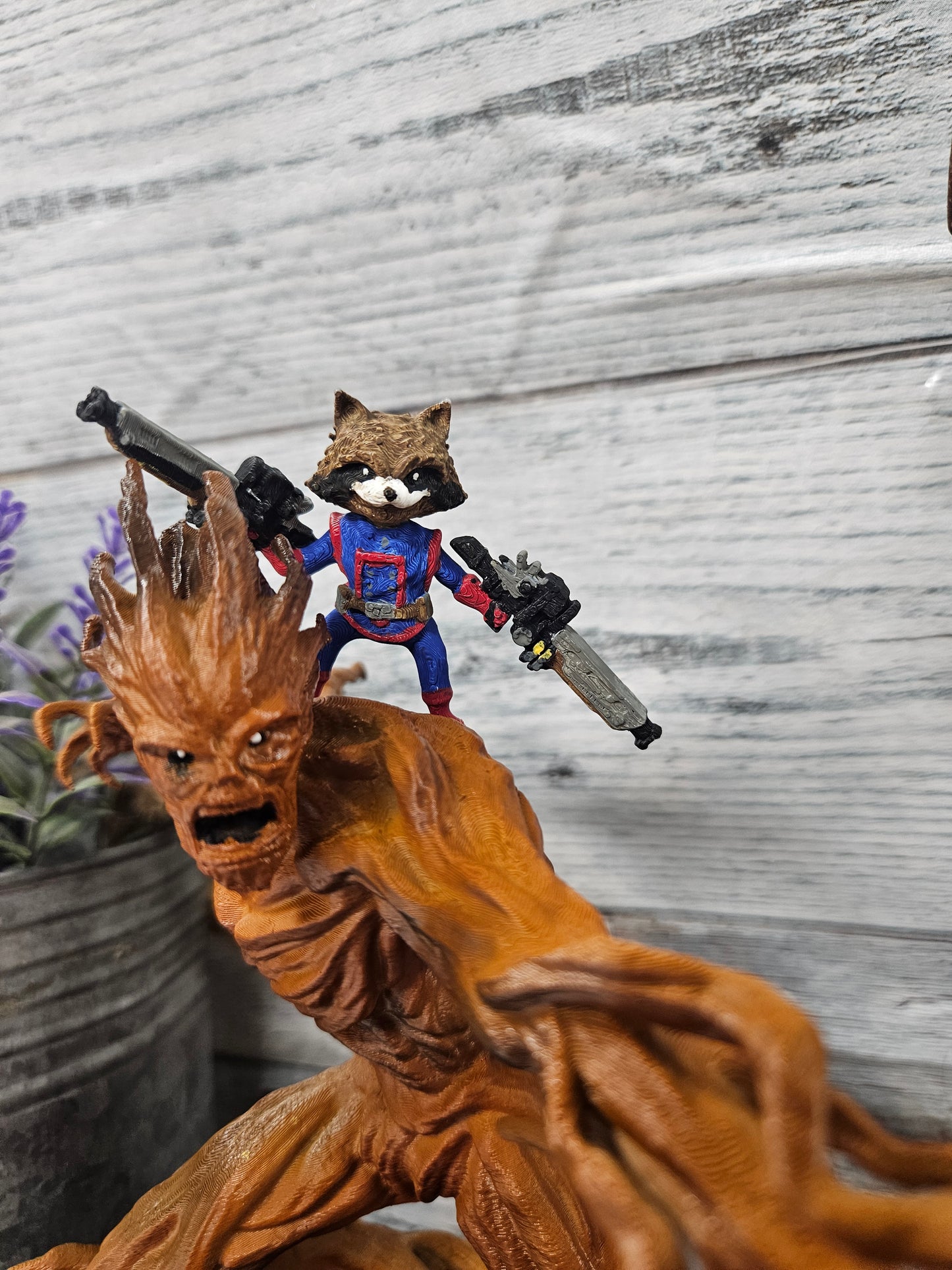 Groot and Rocket Statue