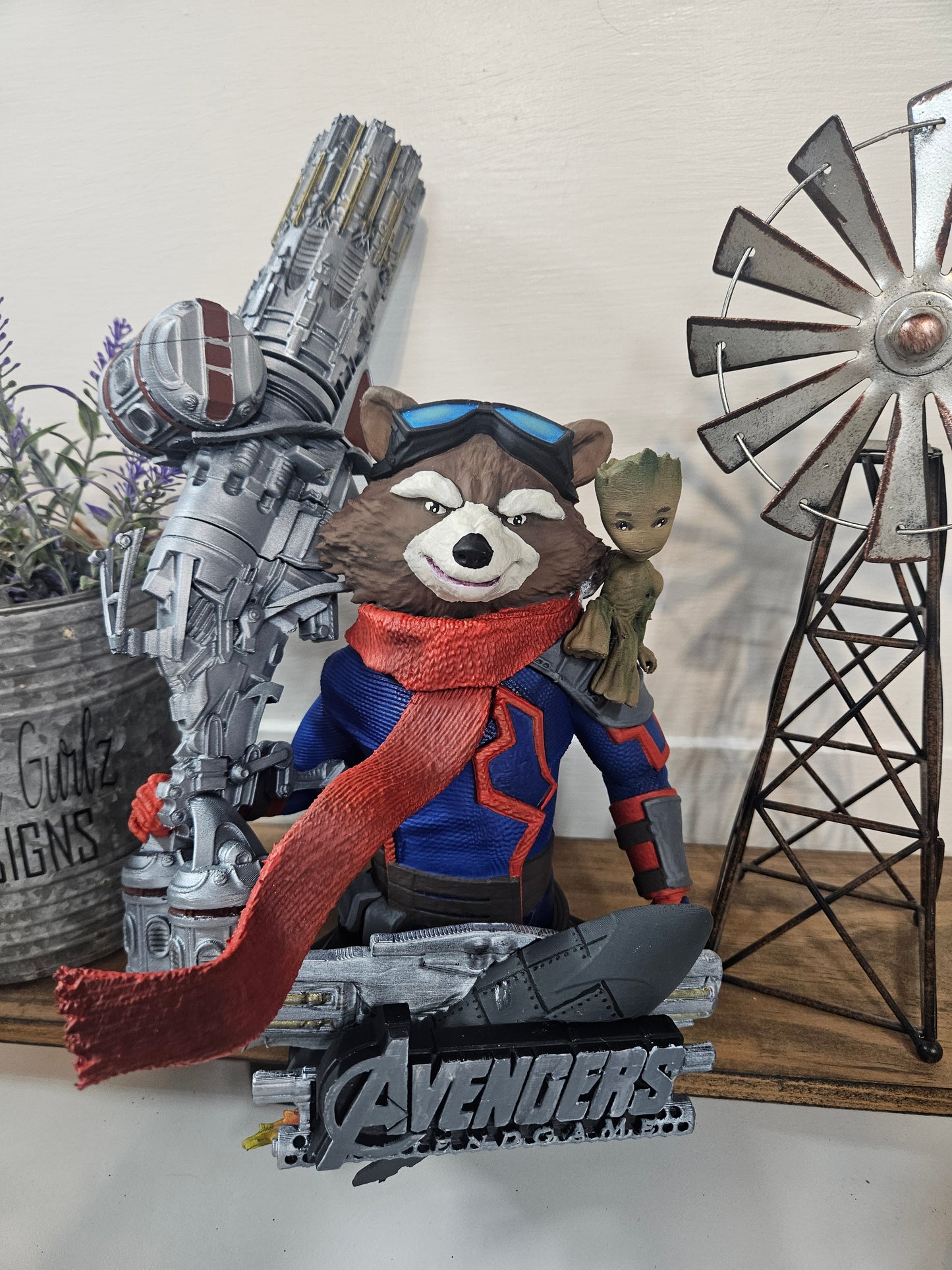 Rocket With Baby Groot On Shoulder