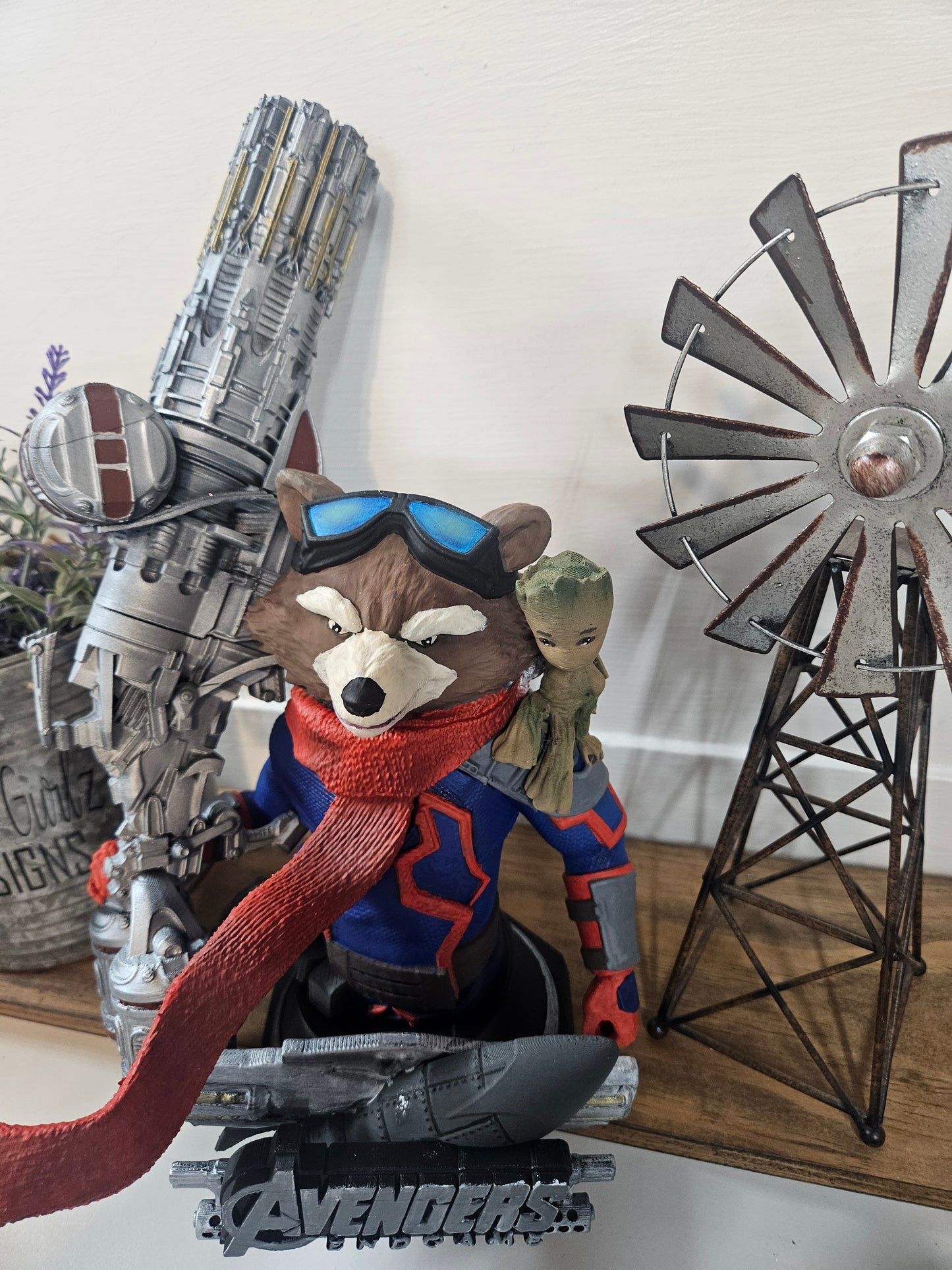 Rocket With Baby Groot On Shoulder