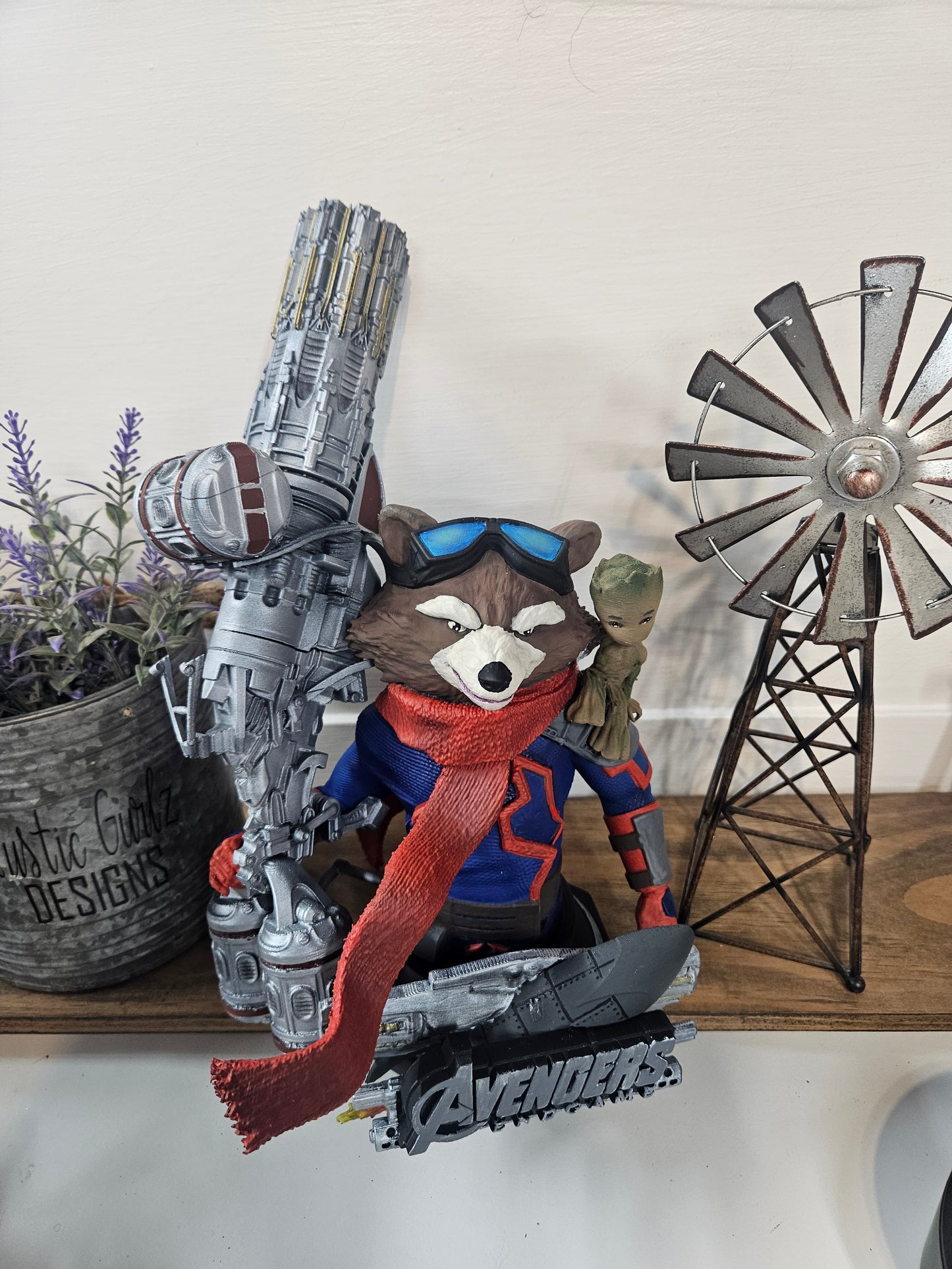 Rocket With Baby Groot On Shoulder