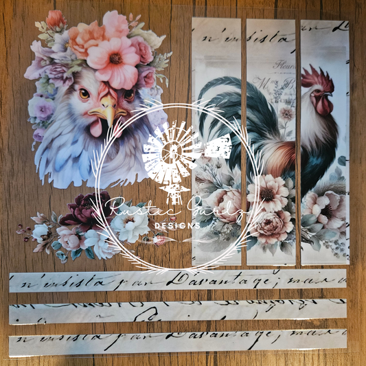Antique Rooster Element Sheet