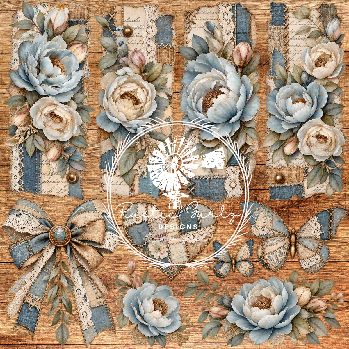 Blue Vintage Patchwork