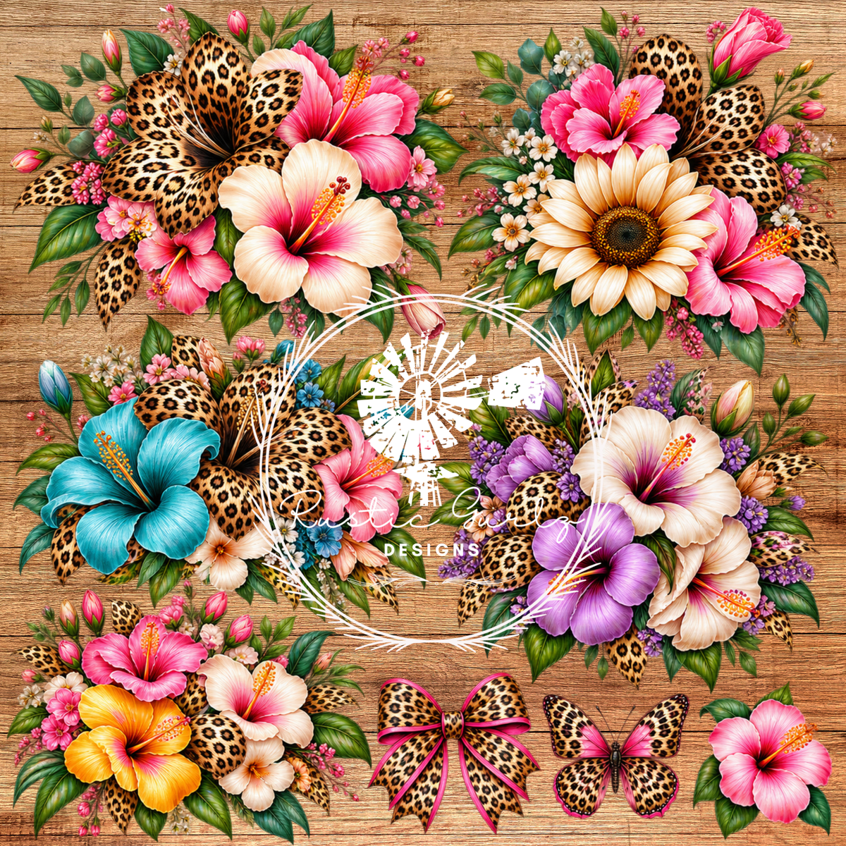 Bright Leopard Print Flowers
