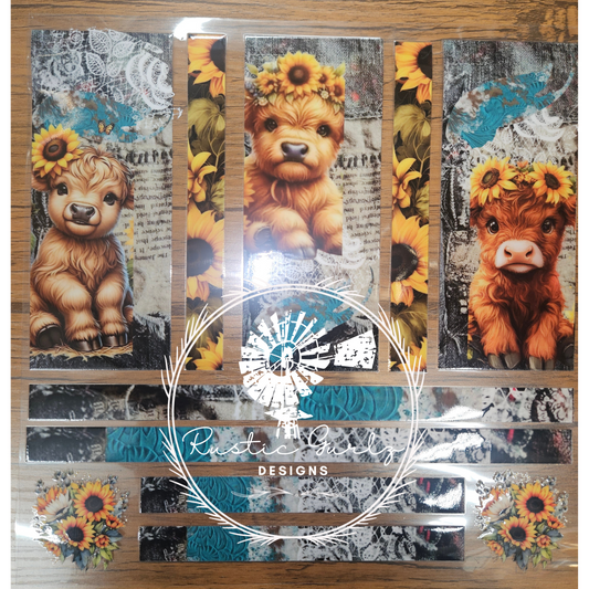 Highland Cow W/ Lace Element Sheet