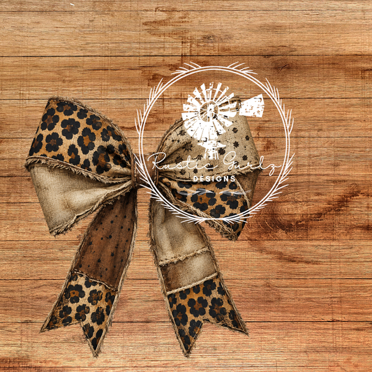 Leopard and Khaki Bow
