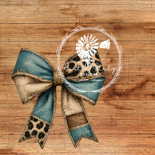 Leopard and Teal Bow