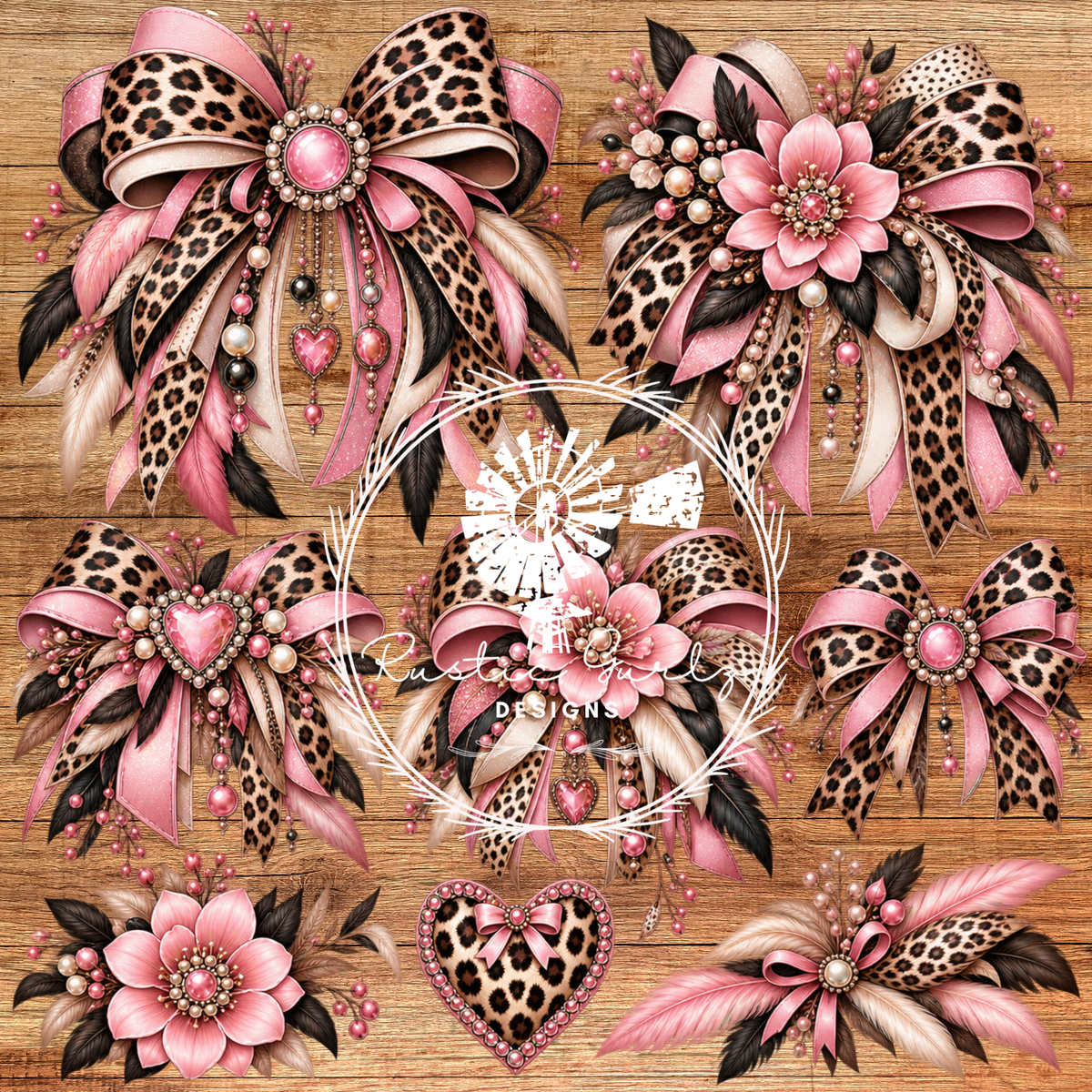 Pink Leopard Print Bows